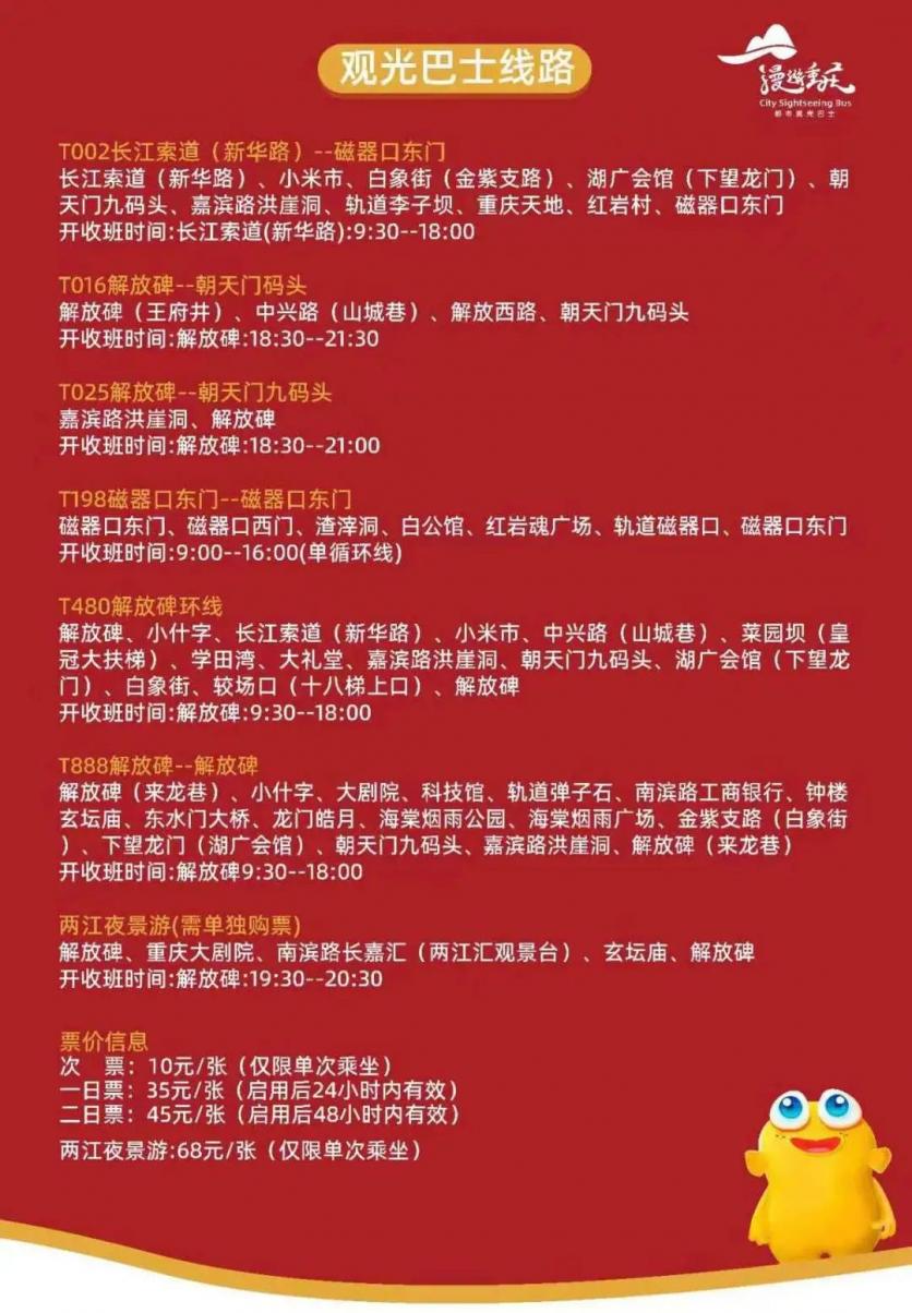 重慶觀光巴士路線圖 重慶觀光巴士路線圖